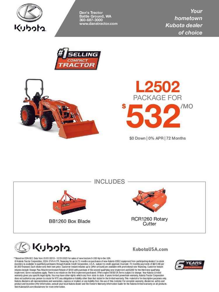 L2502HST Tractor Package